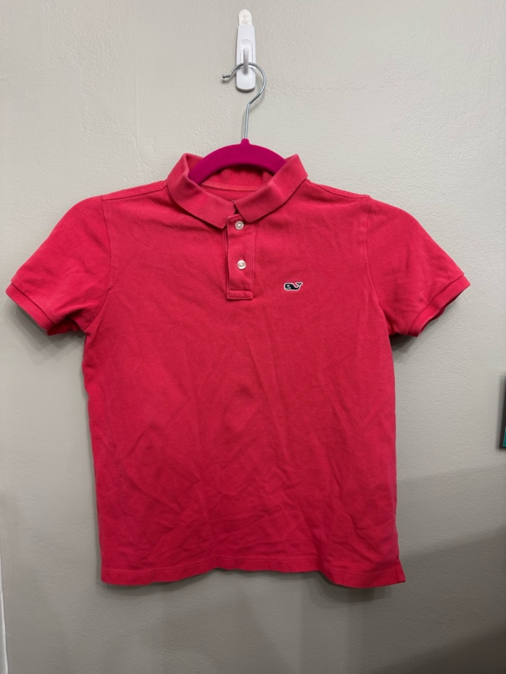 Boys Vineyard Vines red Whale Logo Polo size small